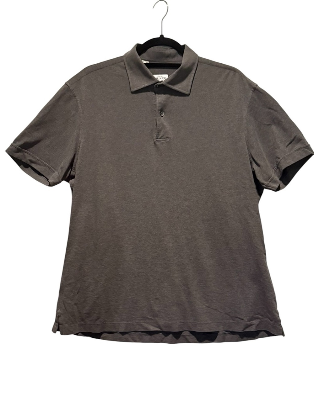 Munro - Men's Short Sleeve Polo shirt. Size chest 43, neck 17. Gray.  Cotton